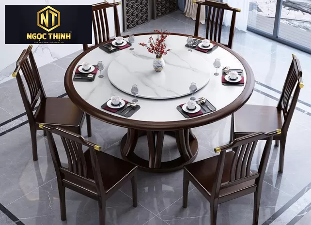 Mẫu bàn ăn gỗ, mặt bàn đá cao cấp cổ điển Mẫu bàn ăn gỗ, mặt bàn đá cao cấp cổ điển